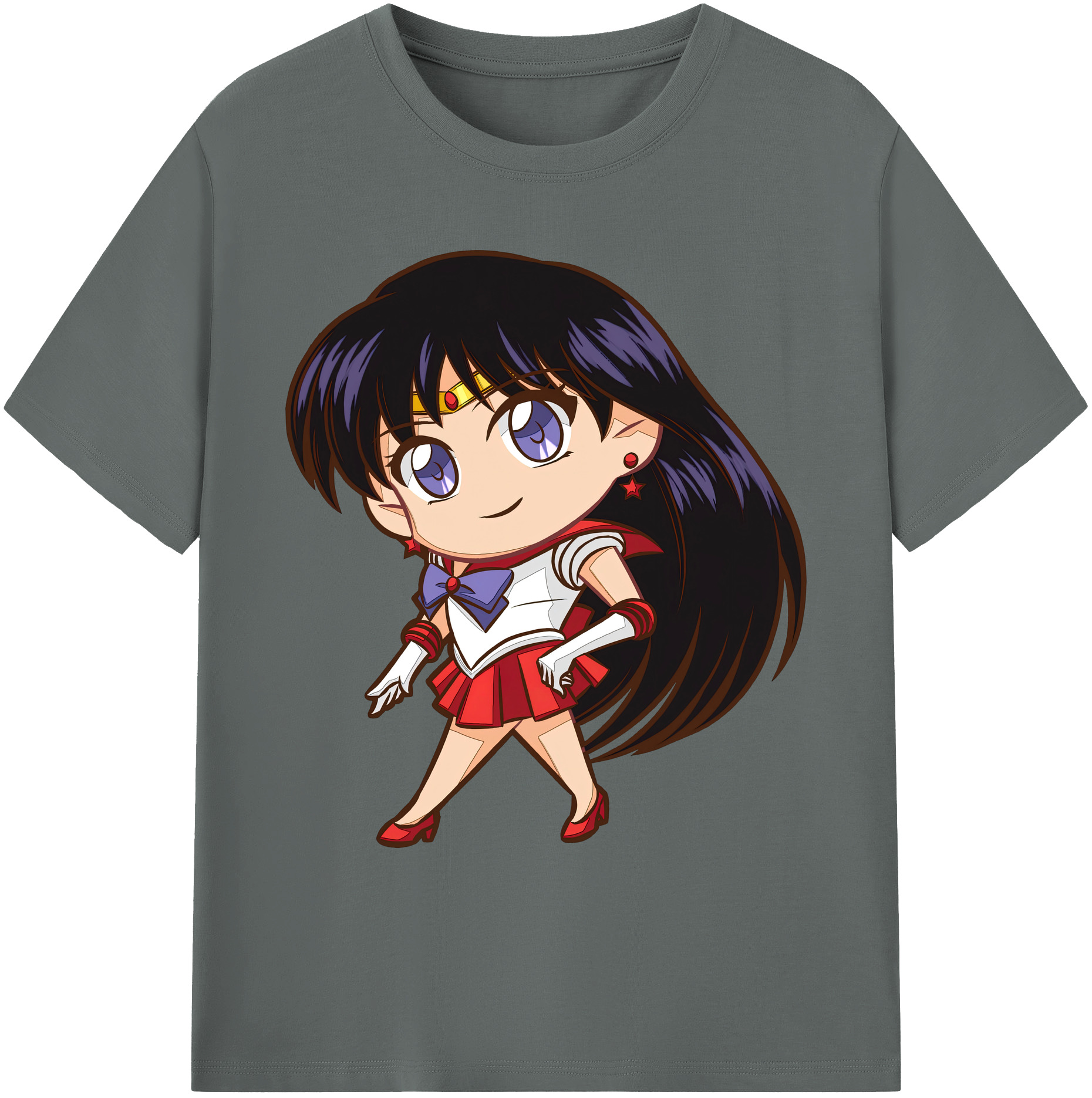 （画像用） 美少女戦士セーラームーン 火野レイ ひの レイ Sailor Moon Hino Rei （セーラーマーズ,Sailor Mars） 綿100％ メンズ半袖Tシャツ｜肌触りやわらか＆通気性